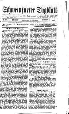 Schweinfurter Tagblatt Donnerstag 2. November 1876