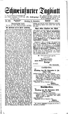 Schweinfurter Tagblatt Samstag 25. November 1876