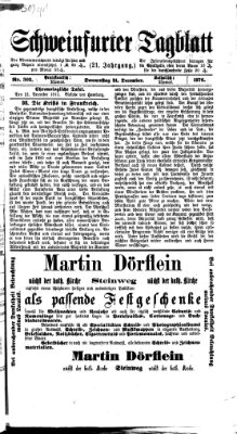 Schweinfurter Tagblatt Donnerstag 21. Dezember 1876