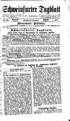 Schweinfurter Tagblatt Dienstag 26. Dezember 1876