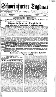 Schweinfurter Tagblatt Samstag 30. Dezember 1876