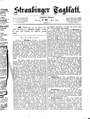 Straubinger Tagblatt Dienstag 1. Februar 1876