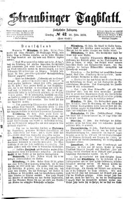 Straubinger Tagblatt Dienstag 22. Februar 1876