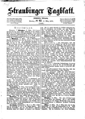 Straubinger Tagblatt Sonntag 19. März 1876