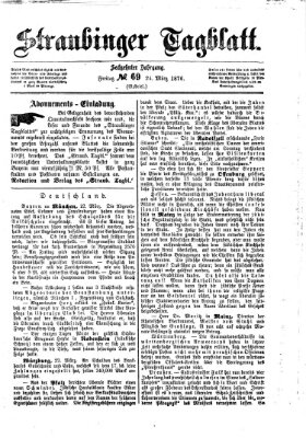 Straubinger Tagblatt Freitag 24. März 1876