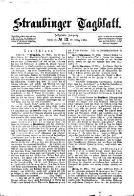 Straubinger Tagblatt Mittwoch 29. März 1876