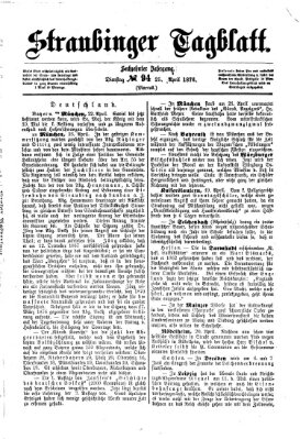 Straubinger Tagblatt Dienstag 25. April 1876