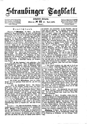 Straubinger Tagblatt Mittwoch 26. April 1876