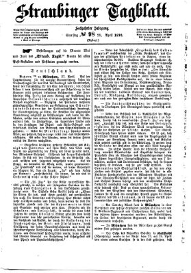 Straubinger Tagblatt Samstag 29. April 1876