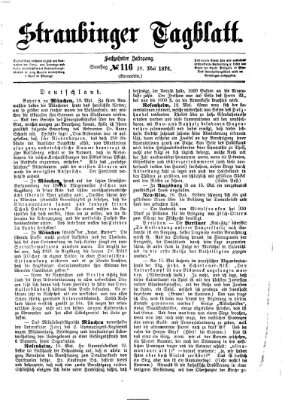 Straubinger Tagblatt Samstag 20. Mai 1876