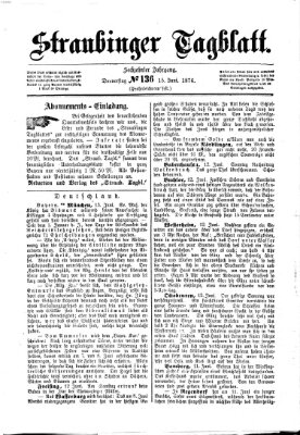 Straubinger Tagblatt Donnerstag 15. Juni 1876