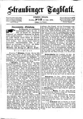 Straubinger Tagblatt Samstag 24. Juni 1876