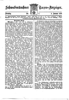 Schwabmünchner Tages-Anzeiger Dienstag 4. Januar 1876