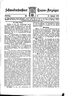 Schwabmünchner Tages-Anzeiger Sonntag 16. Januar 1876