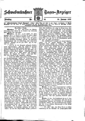 Schwabmünchner Tages-Anzeiger Dienstag 18. Januar 1876