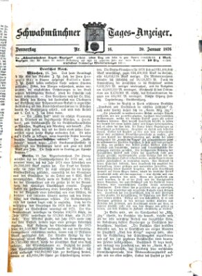 Schwabmünchner Tages-Anzeiger Donnerstag 20. Januar 1876