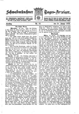 Schwabmünchner Tages-Anzeiger Samstag 22. Januar 1876