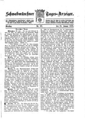 Schwabmünchner Tages-Anzeiger Dienstag 25. Januar 1876