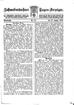 Schwabmünchner Tages-Anzeiger Donnerstag 27. Januar 1876