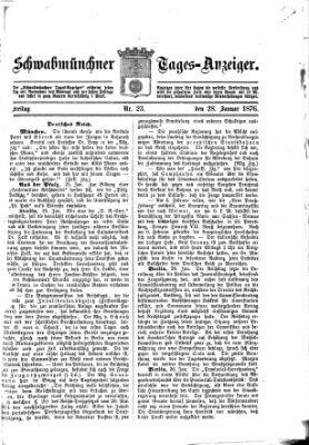 Schwabmünchner Tages-Anzeiger Freitag 28. Januar 1876