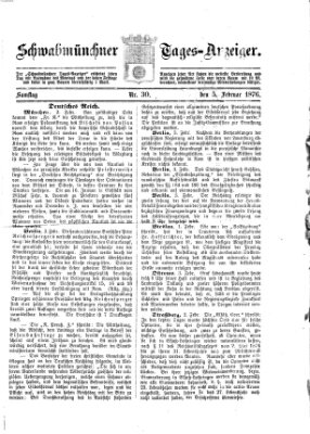 Schwabmünchner Tages-Anzeiger Samstag 5. Februar 1876