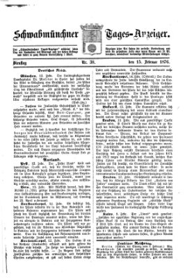 Schwabmünchner Tages-Anzeiger Dienstag 15. Februar 1876