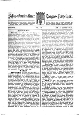 Schwabmünchner Tages-Anzeiger Mittwoch 16. Februar 1876