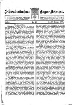 Schwabmünchner Tages-Anzeiger Freitag 18. Februar 1876