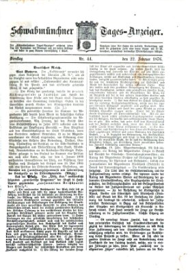 Schwabmünchner Tages-Anzeiger Dienstag 22. Februar 1876