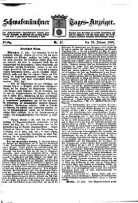 Schwabmünchner Tages-Anzeiger Freitag 25. Februar 1876