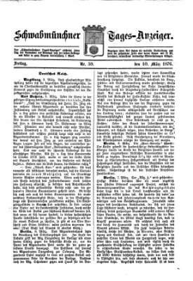 Schwabmünchner Tages-Anzeiger Freitag 10. März 1876