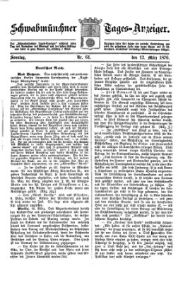 Schwabmünchner Tages-Anzeiger Sonntag 12. März 1876