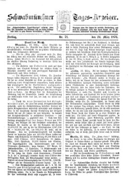 Schwabmünchner Tages-Anzeiger Freitag 24. März 1876