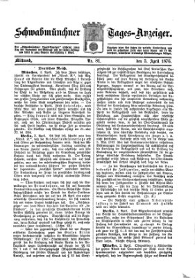 Schwabmünchner Tages-Anzeiger Mittwoch 5. April 1876