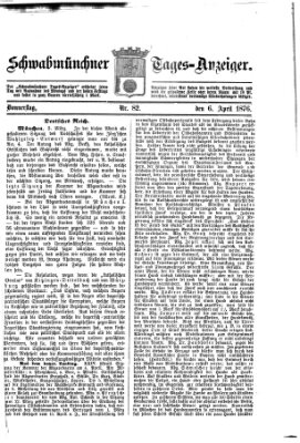 Schwabmünchner Tages-Anzeiger Donnerstag 6. April 1876