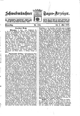 Schwabmünchner Tages-Anzeiger Donnerstag 4. Mai 1876