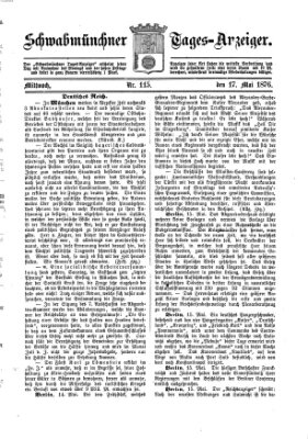 Schwabmünchner Tages-Anzeiger Mittwoch 17. Mai 1876