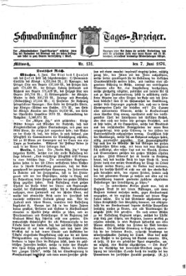 Schwabmünchner Tages-Anzeiger Mittwoch 7. Juni 1876