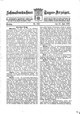 Schwabmünchner Tages-Anzeiger Dienstag 13. Juni 1876