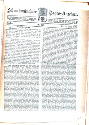 Schwabmünchner Tages-Anzeiger Samstag 24. Juni 1876