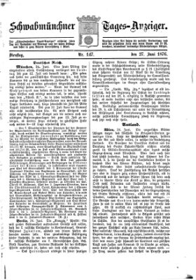 Schwabmünchner Tages-Anzeiger Dienstag 27. Juni 1876