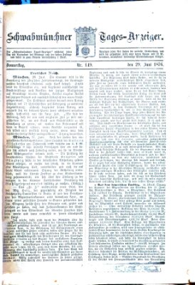 Schwabmünchner Tages-Anzeiger Donnerstag 29. Juni 1876