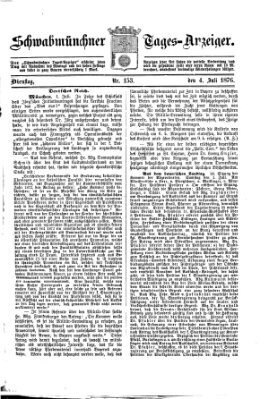 Schwabmünchner Tages-Anzeiger Dienstag 4. Juli 1876