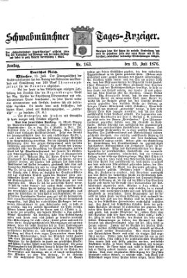 Schwabmünchner Tages-Anzeiger Samstag 15. Juli 1876