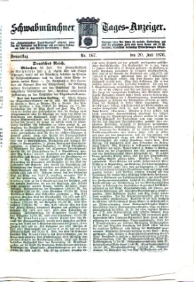 Schwabmünchner Tages-Anzeiger Donnerstag 20. Juli 1876