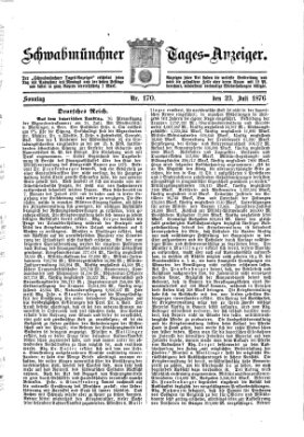 Schwabmünchner Tages-Anzeiger Sonntag 23. Juli 1876