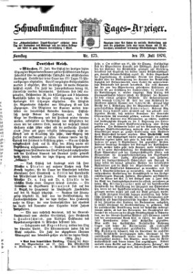 Schwabmünchner Tages-Anzeiger Samstag 29. Juli 1876