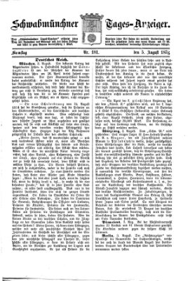 Schwabmünchner Tages-Anzeiger Samstag 5. August 1876