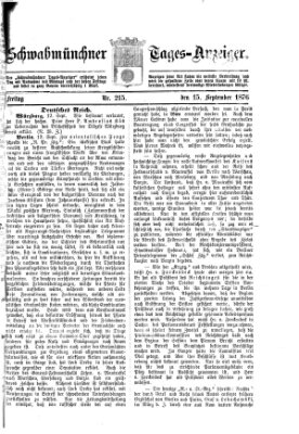 Schwabmünchner Tages-Anzeiger Freitag 15. September 1876