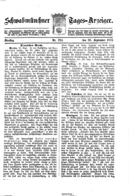 Schwabmünchner Tages-Anzeiger Dienstag 26. September 1876